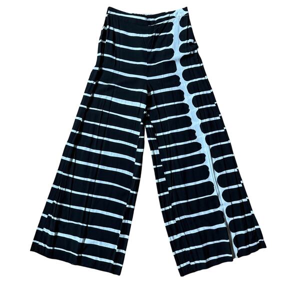 marimekko for Target Women Palazzo Pants SZ S Flowy Pull On Black White Art - Picture 1 of 6